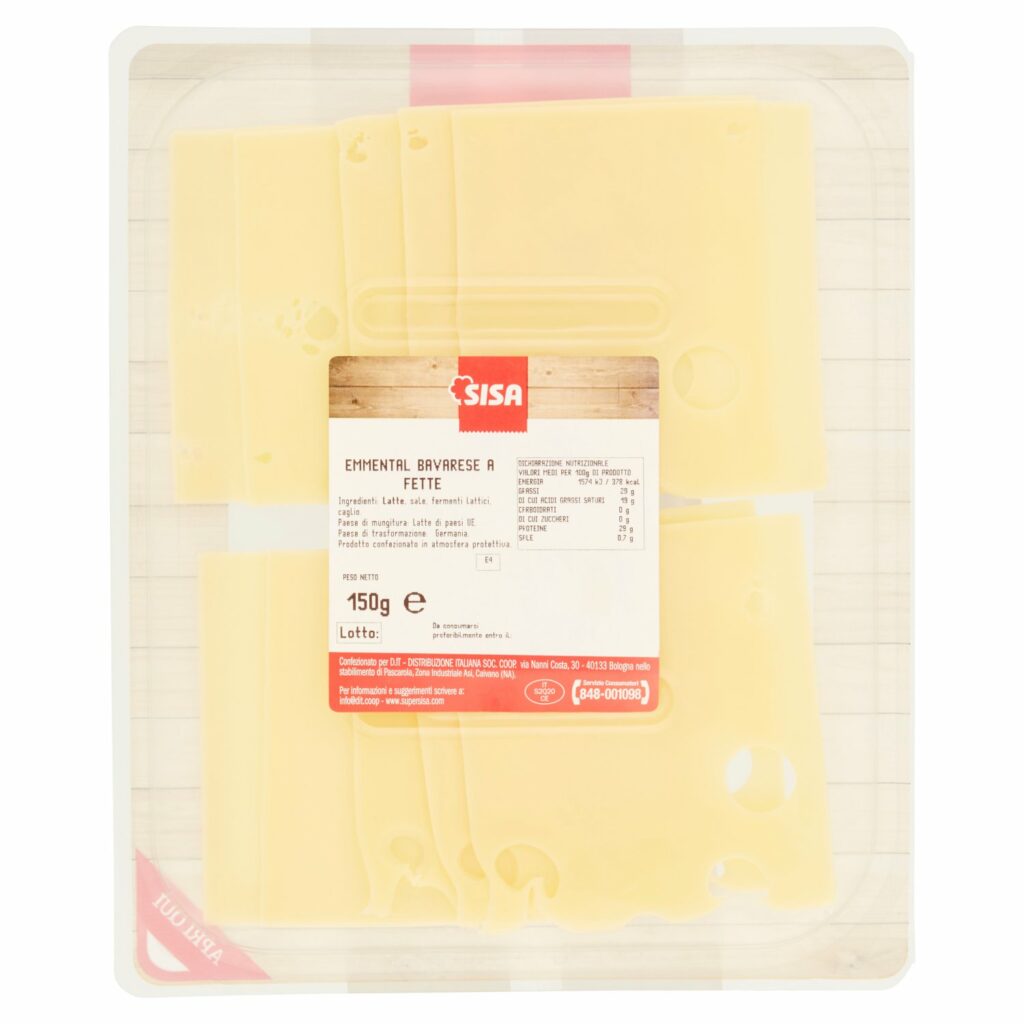 Sisa Affettato Fresco Emmental Bavarese a Fette 150 g