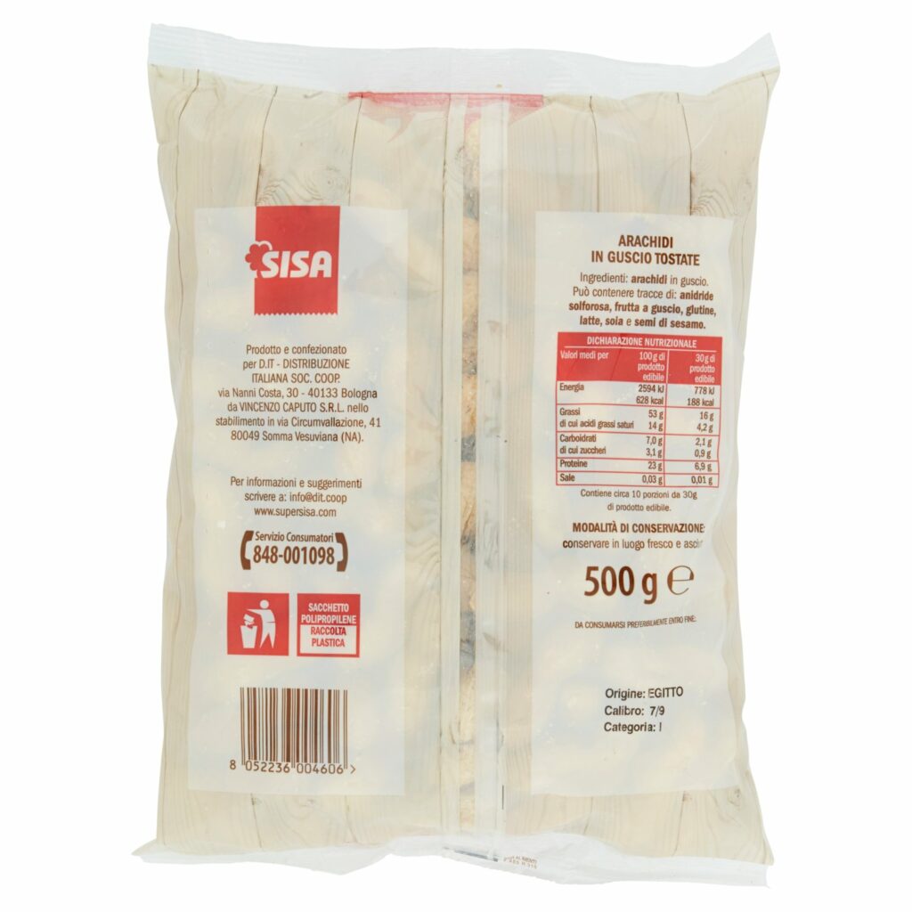 Sisa Arachidi in Guscio Tostate 500 g