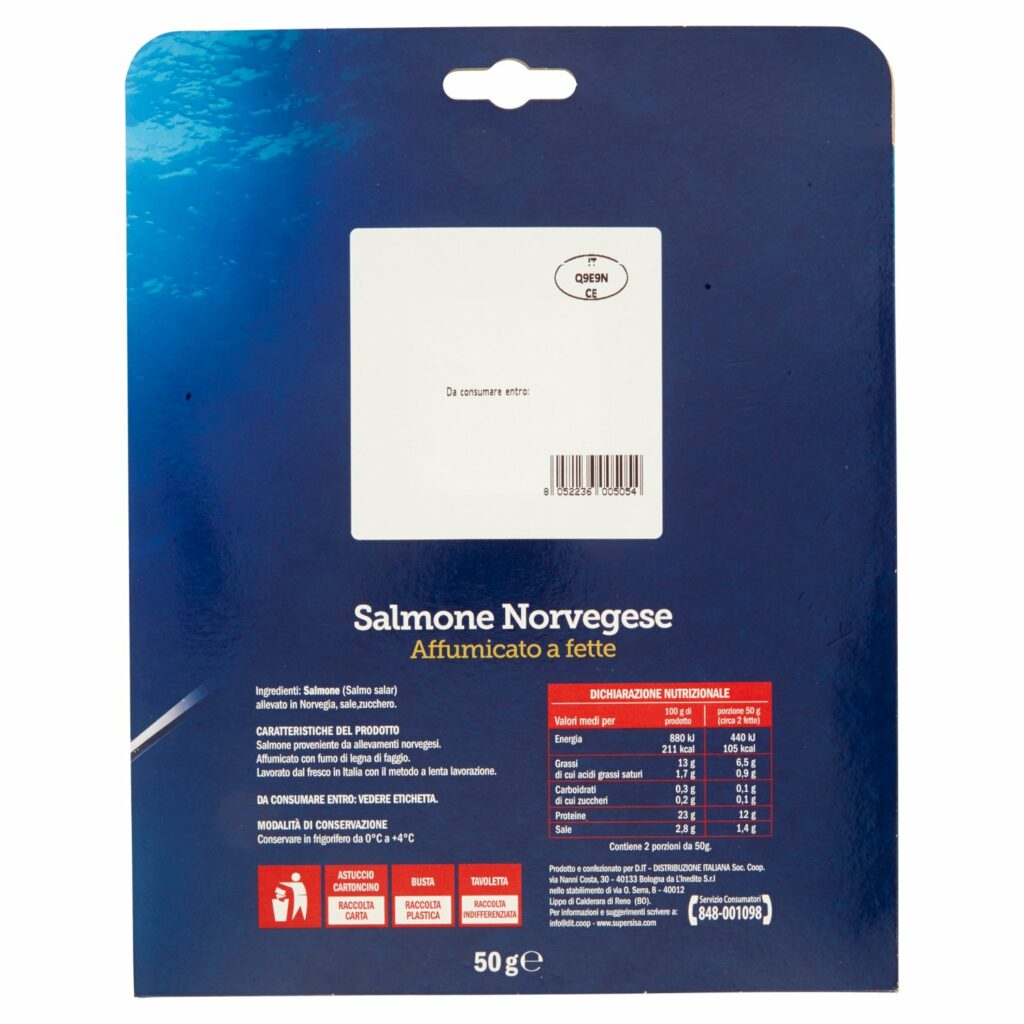 Sisa Salmone Norvegese Affumicato a fette 50 g