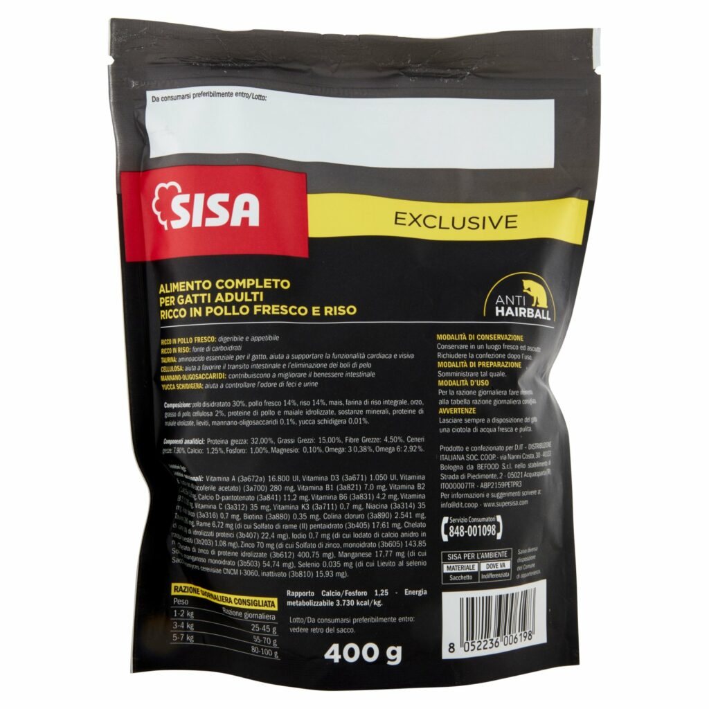 Sisa Exclusive Crocchette Ricche in Pollo Fresco e Riso 400 g