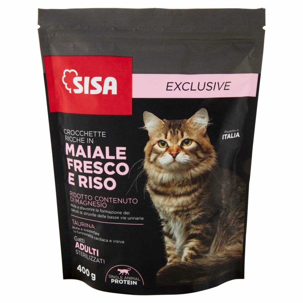 Sisa Exclusive Crocchette Ricche in Maiale Fresco e Riso 400 g