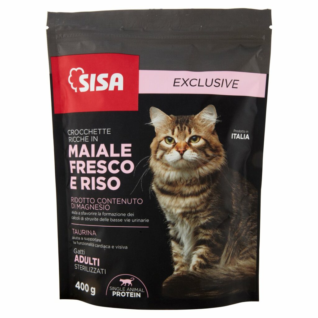 Sisa Exclusive Crocchette Ricche in Maiale Fresco e Riso 400 g