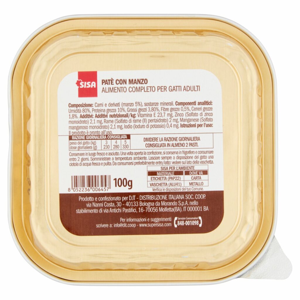 Sisa Patè con Manzo 100 g