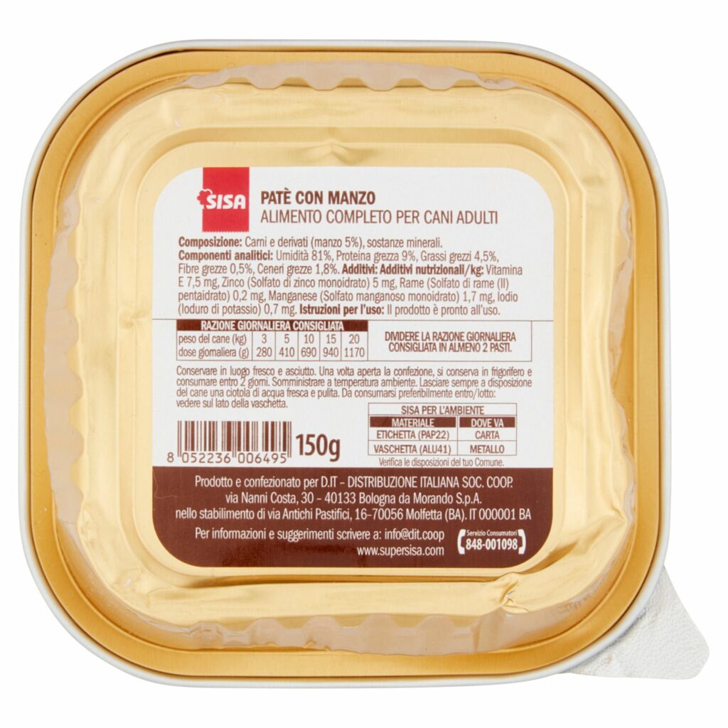 Sisa Patè con Manzo 150 g