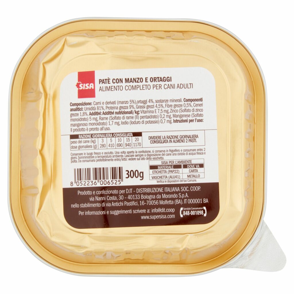 Sisa Patè con Manzo e Verdure 300 g