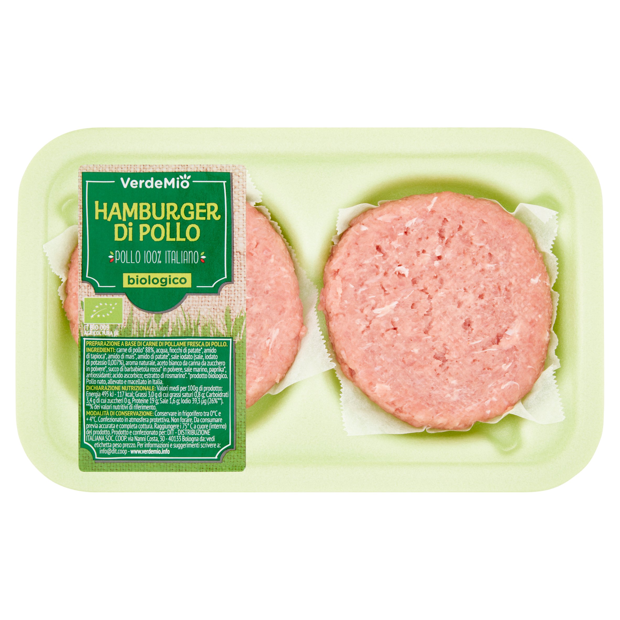 VerdeMio Hamburger di Pollo biologico 0,204 kg - SuperSISA