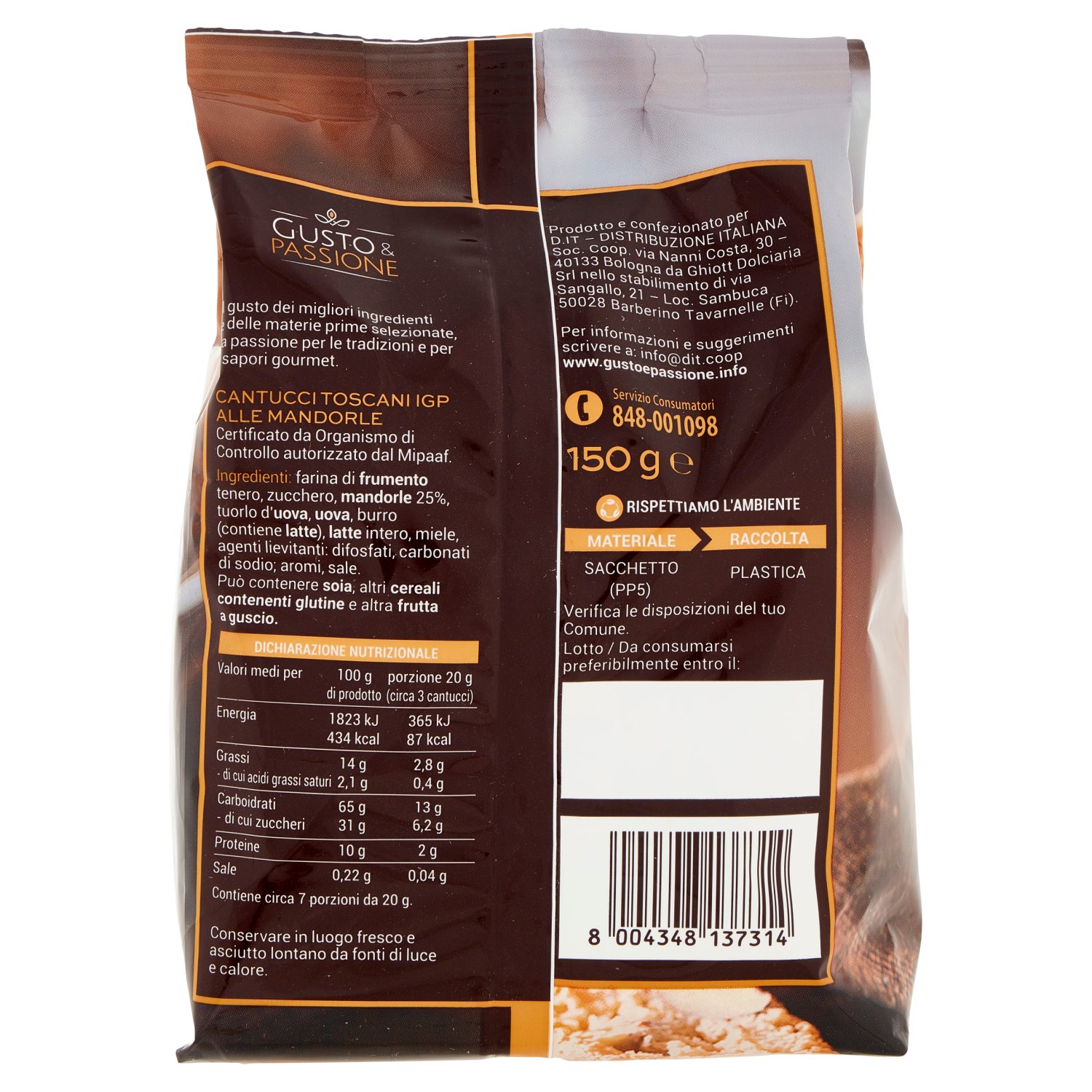  Gusto & Passione Cantucci Toscani IGP 150 g