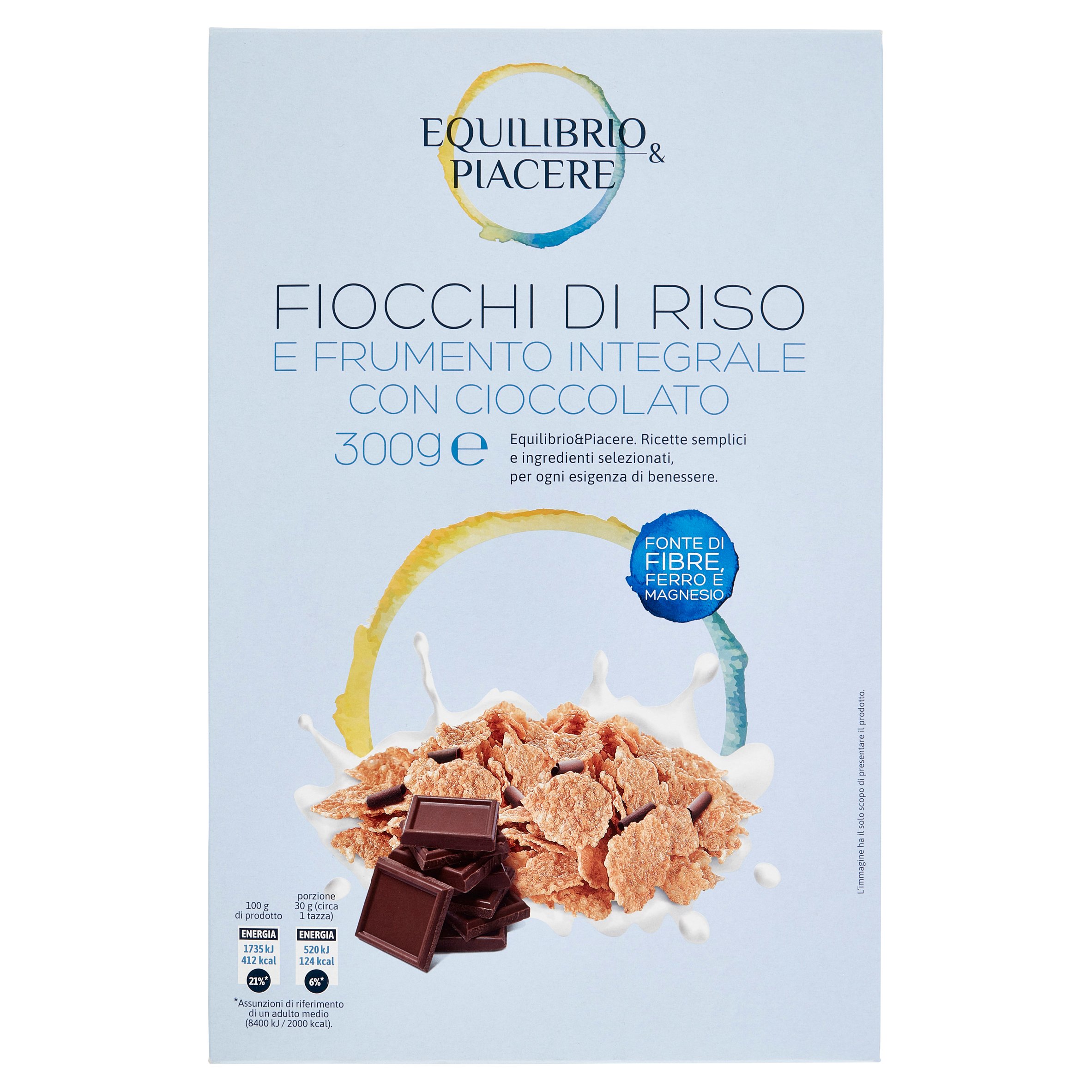 Equilibrio & Piacere Fiocchi di Riso e Frumento Integrale con Cioccolato  300 g - SuperSISA