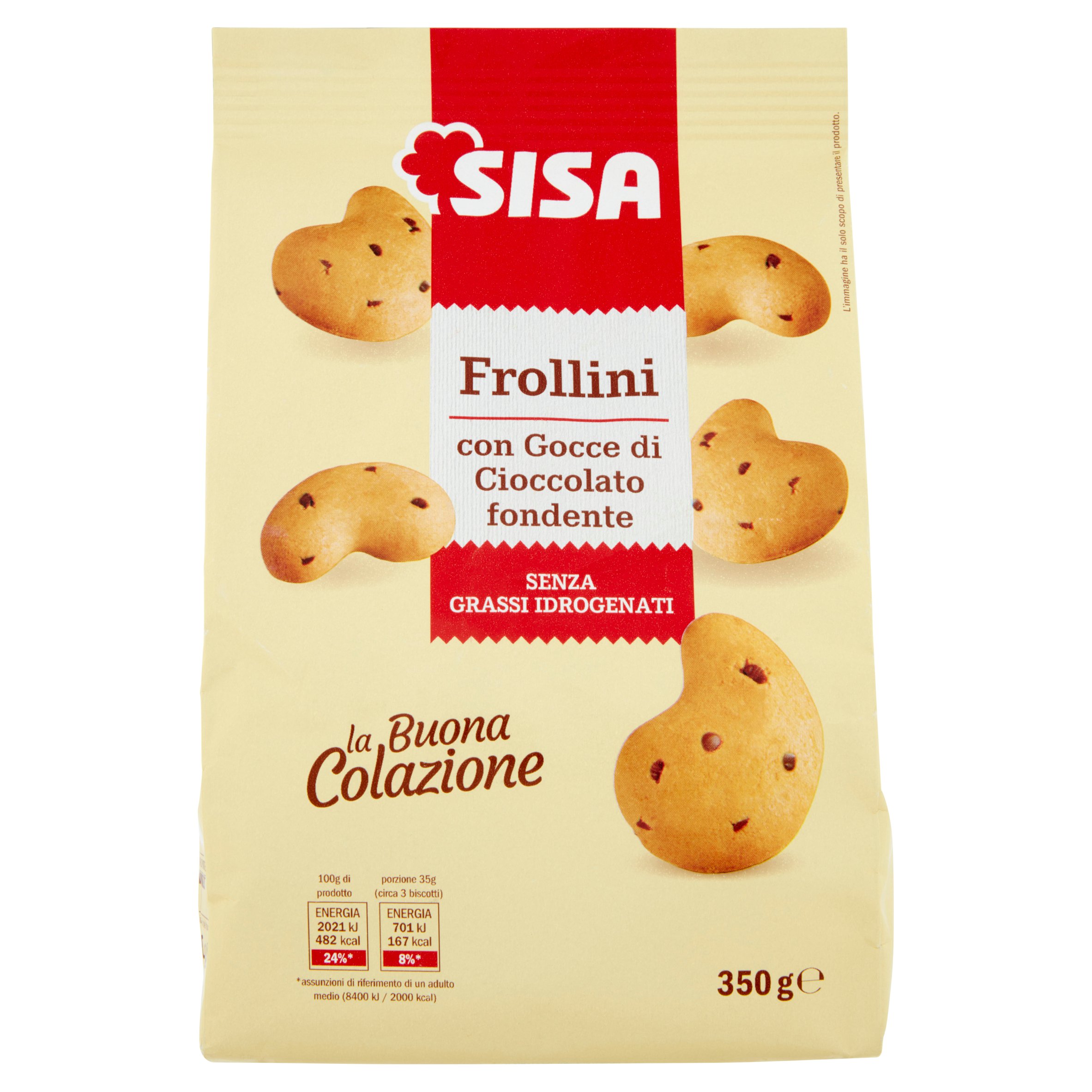 Sisa Frollini con Gocce di Cioccolato Fondente 350 g - SuperSISA