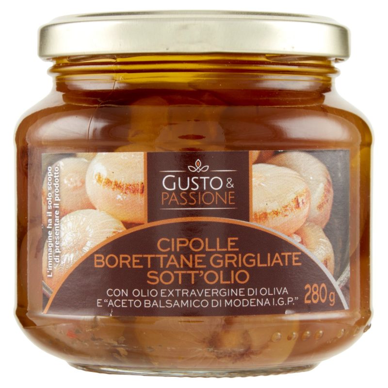 Gusto & Passione Cipolle Borettane Grigliate Sott'Olio e "Aceto Balsamico di Modena I.G.P." 280 g
