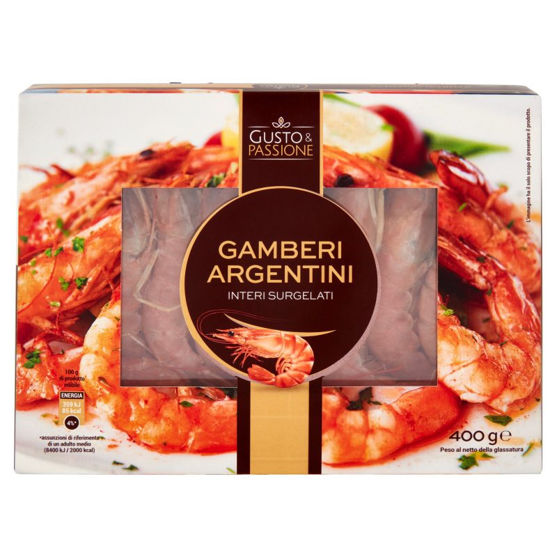 Gusto & Passione Gamberi Argentini Interi Surgelati 400 g