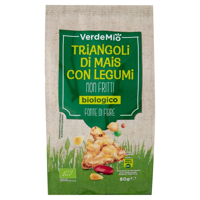VerdeMio Triangoli di Mais con Legumi biologico 80 g