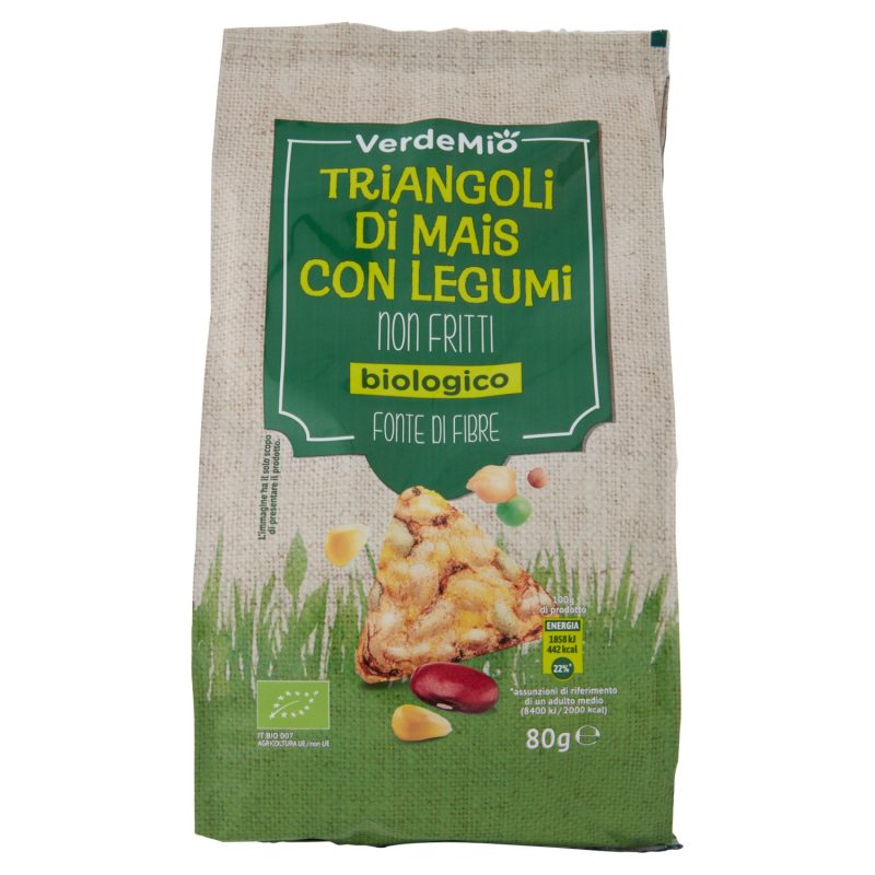 VerdeMio Triangoli di Mais con Legumi biologico 80 g
