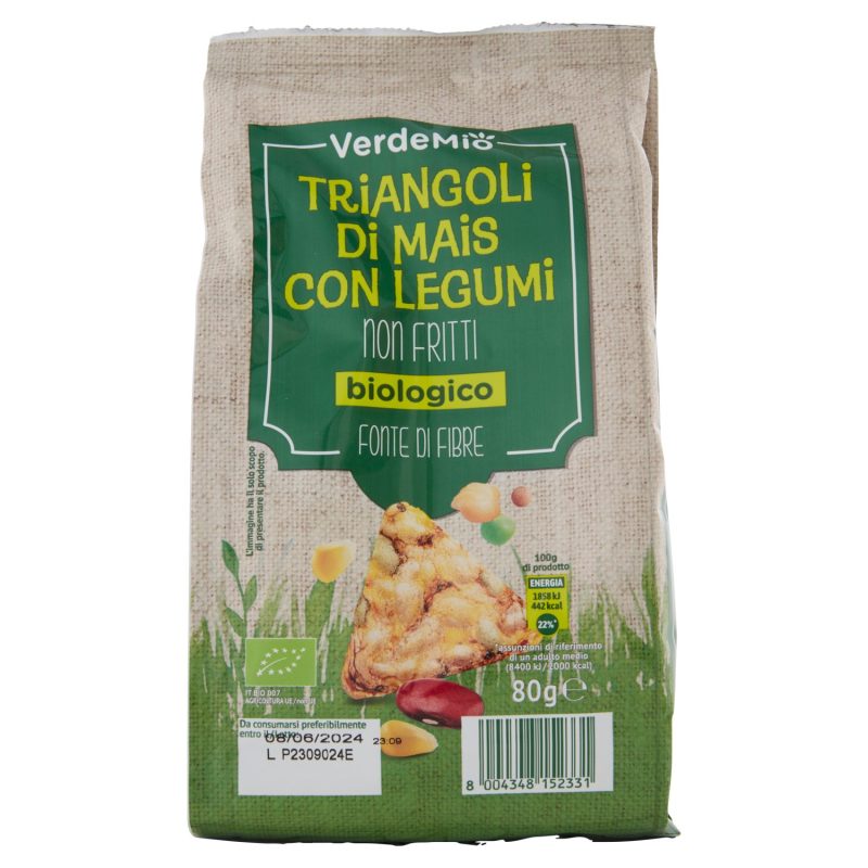 VerdeMio Triangoli di Mais con Legumi biologico 80 g