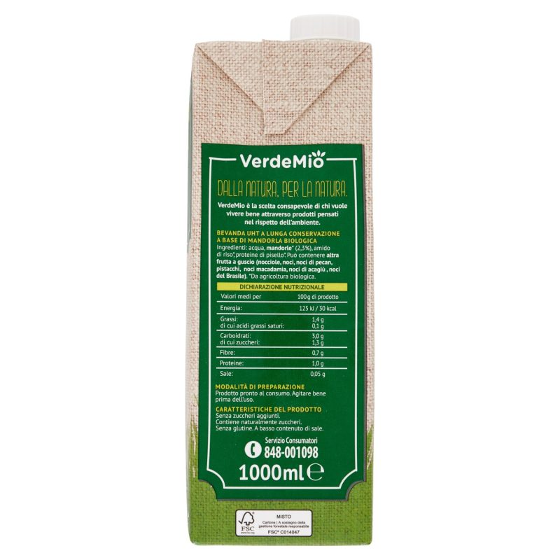 VerdeMio Bevanda di Mandorla Biologico 1000 ml