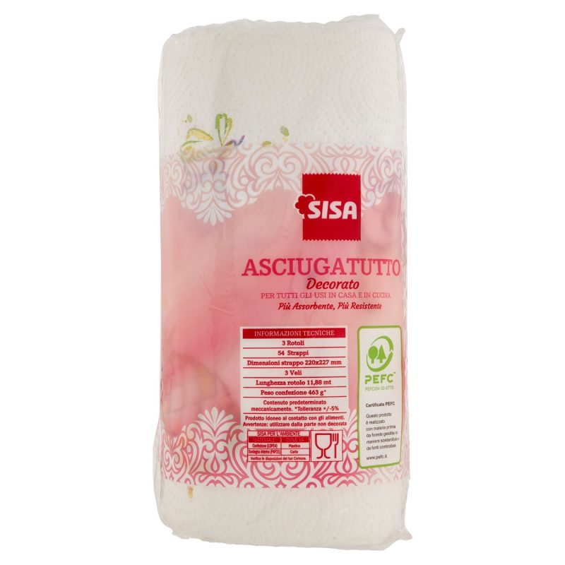 Sisa Asciugatutto Decorato 3 pz