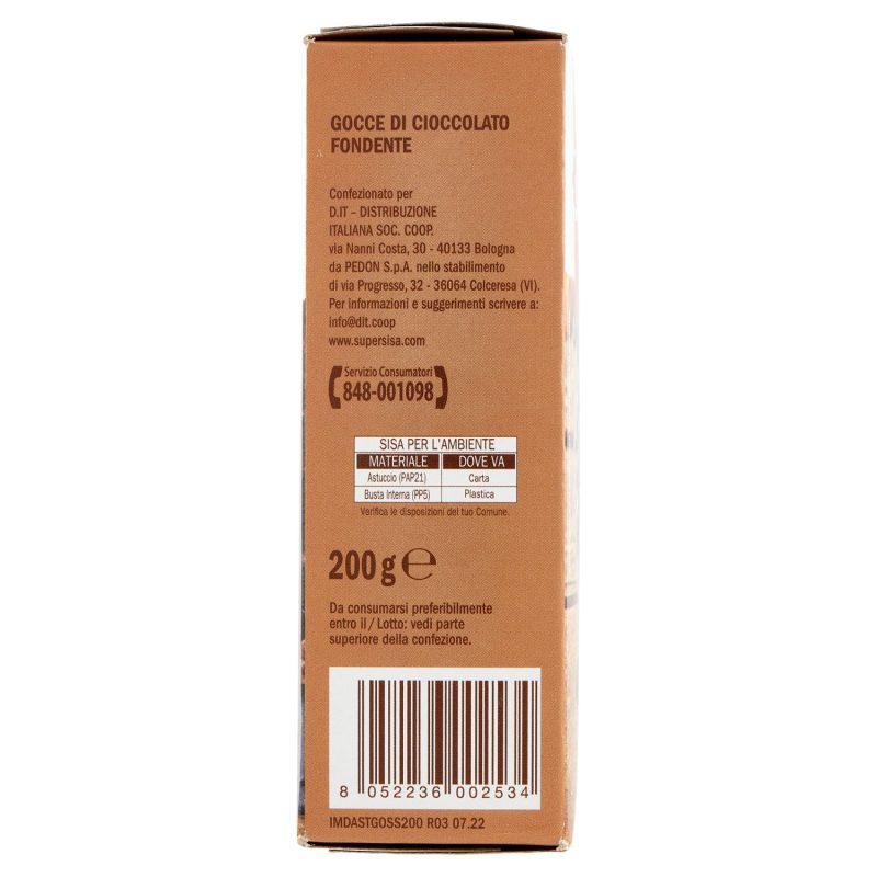 Sisa Gocce di Cioccolato Fondente 200 g