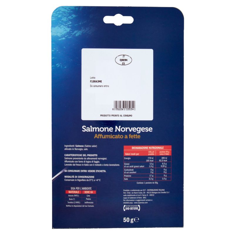 SISA Salmone Norvegese Affumicato a fette 50 g