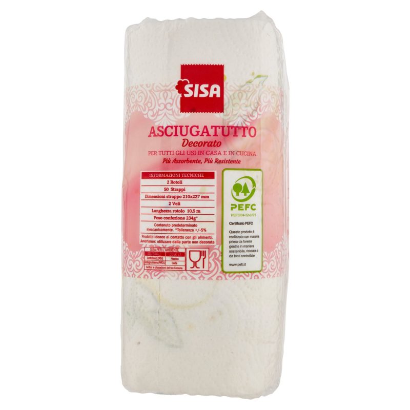 Sisa Asciugatutto Decorato 2 pz