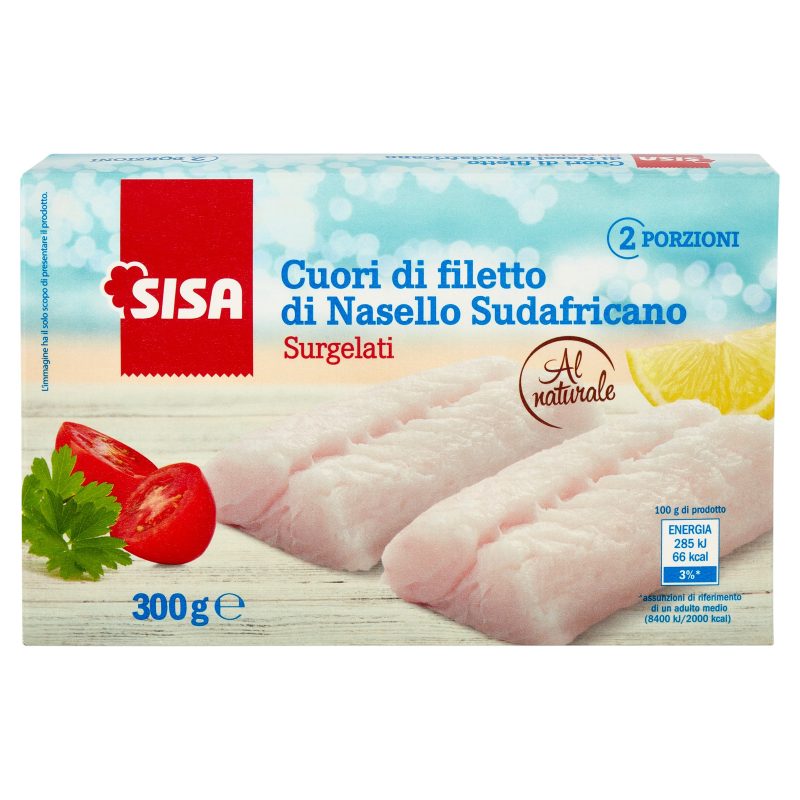 Sisa Cuori di Filetto di Nasello Sudafricano Surgelati 300 g