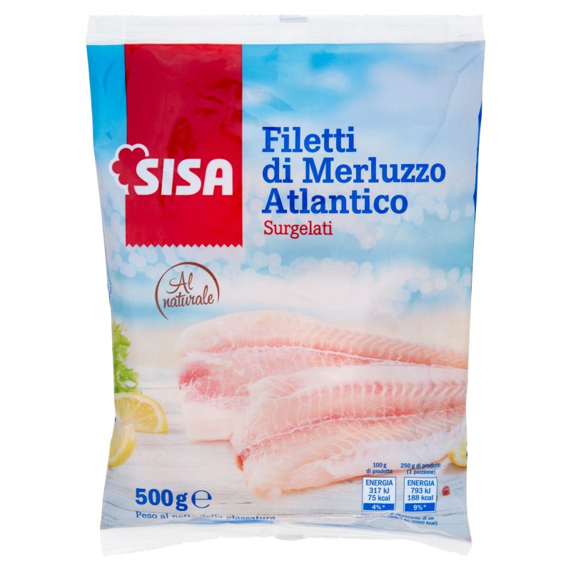Sisa Filetti di Merluzzo Atlantico Surgelati 500 g