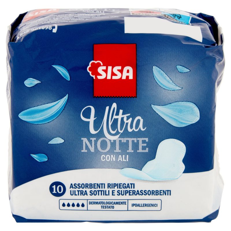 Sisa Assorbenti Ultra Notte ripiegati con ali 10 pz