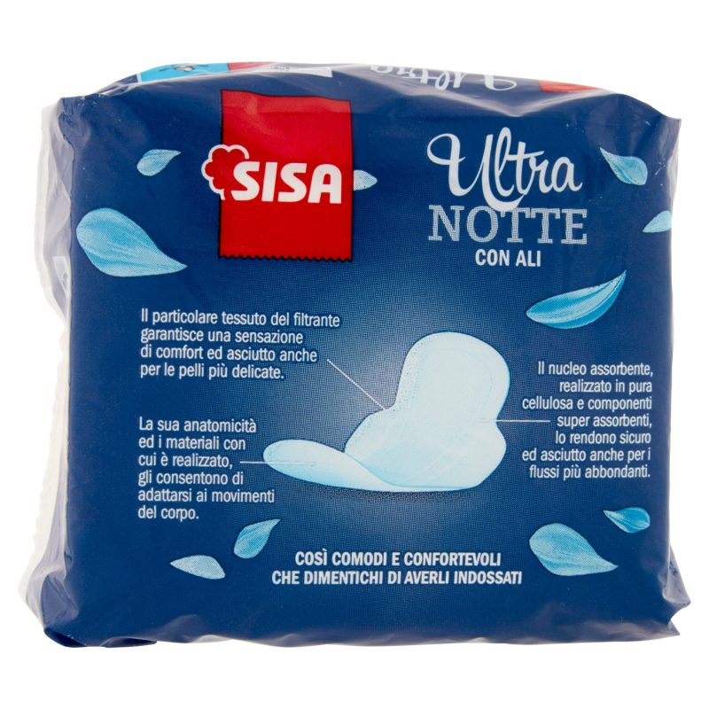 Sisa Assorbenti Ultra Notte ripiegati con ali 10 pz