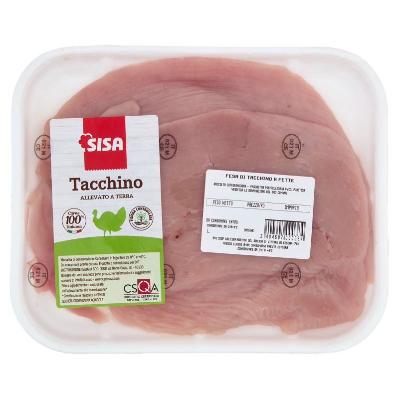 Sisa Fesa di Tacchino Allevato a Terra in Fette