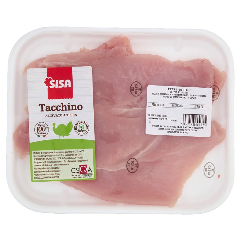 Sisa Fesa di Tacchino Allevato a Terra Fette Sottili