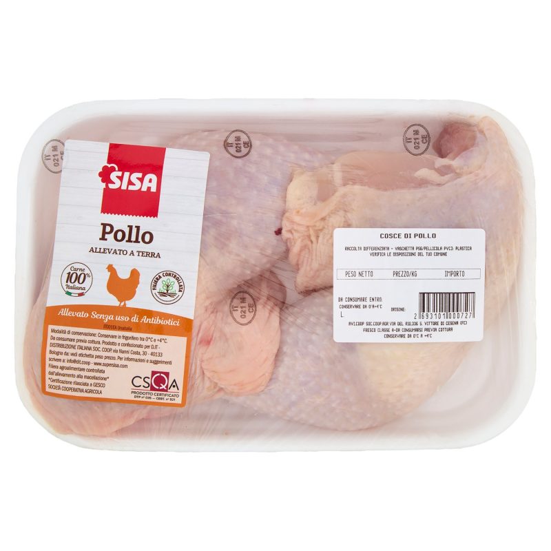 Sisa Cosce Pollo Bianco Allevato a Terra Senza uso di Antibiotici