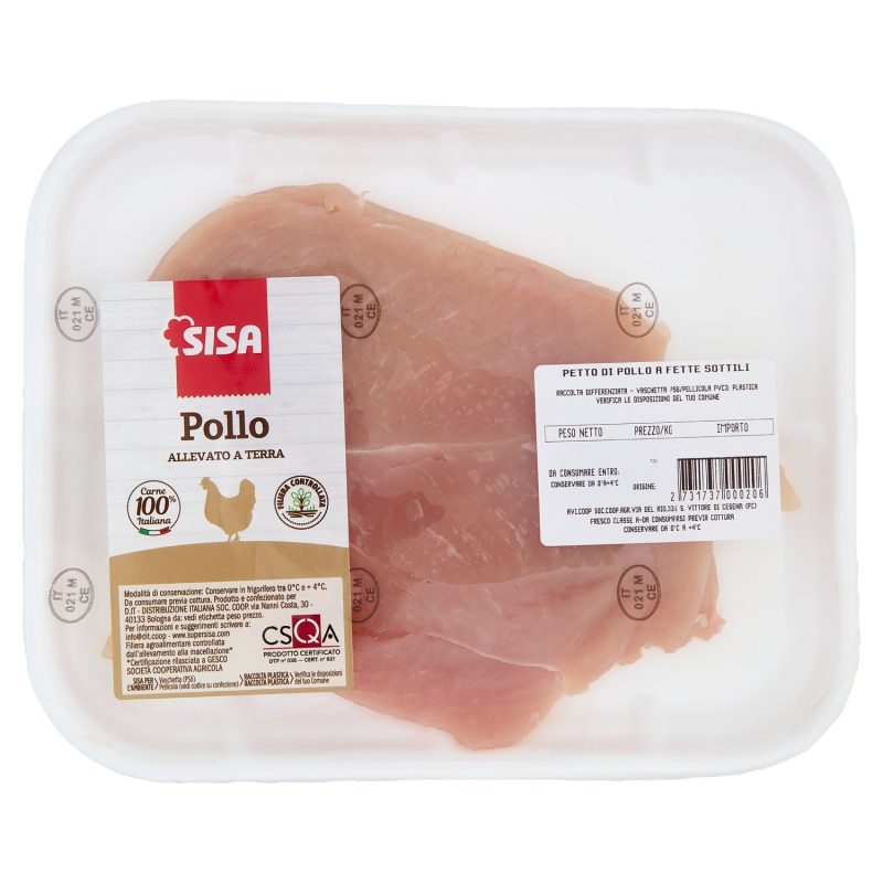 Sisa Petto di Pollo Allevato a Terra a Fette Sottili