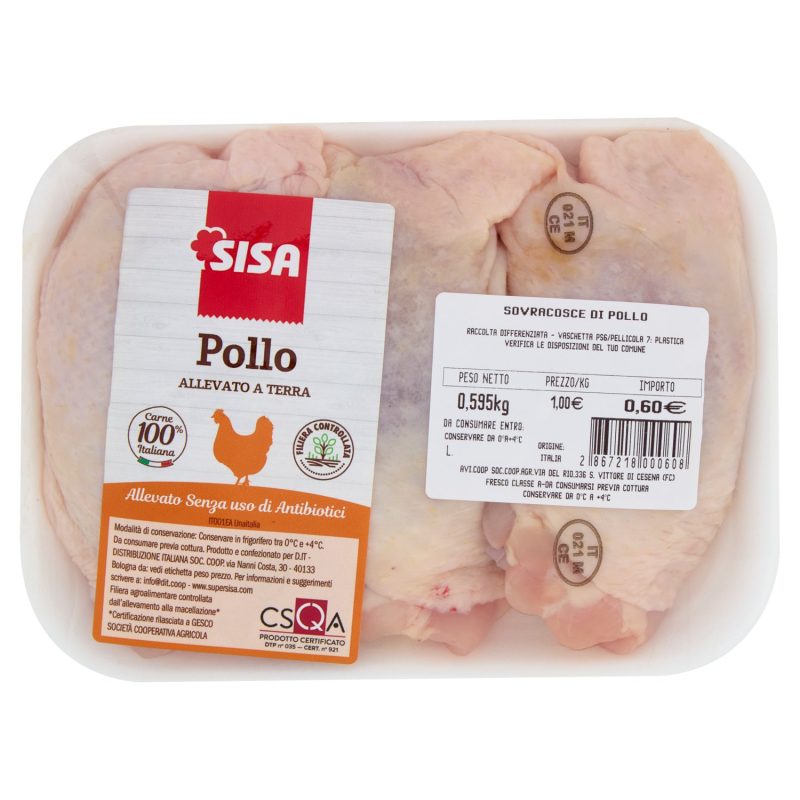 Sisa Sovracosce di Pollo Bianco Allevato a Terra Senza uso di Antibiotici