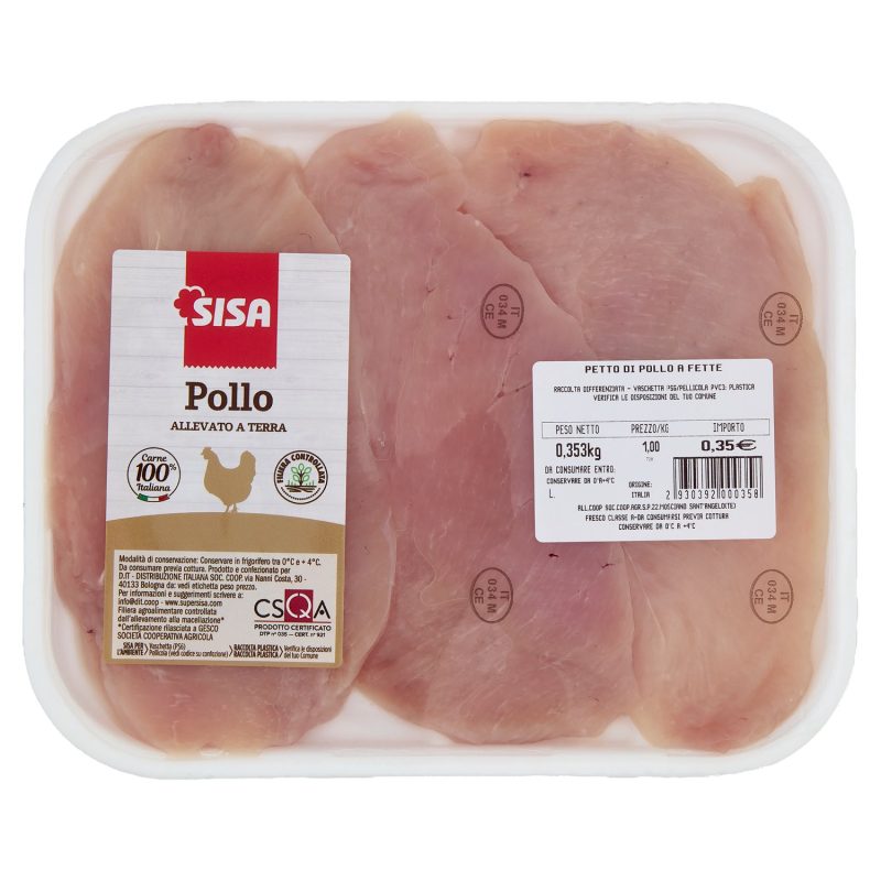 Sisa Petto di Pollo Bianco Allevato a Terra a Fette