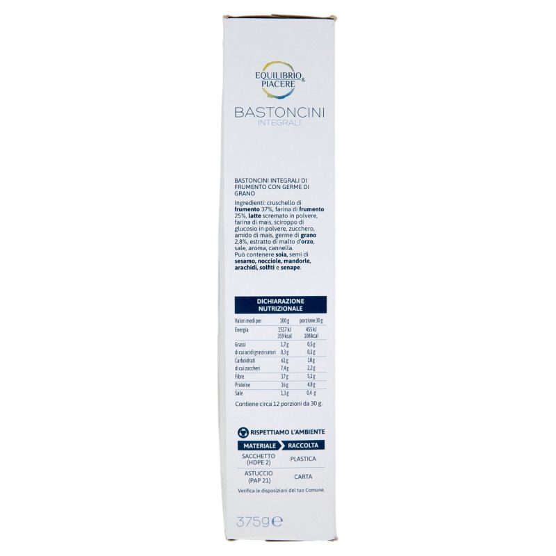 Equilibrio & Piacere Bastoncini Integrali 375 g