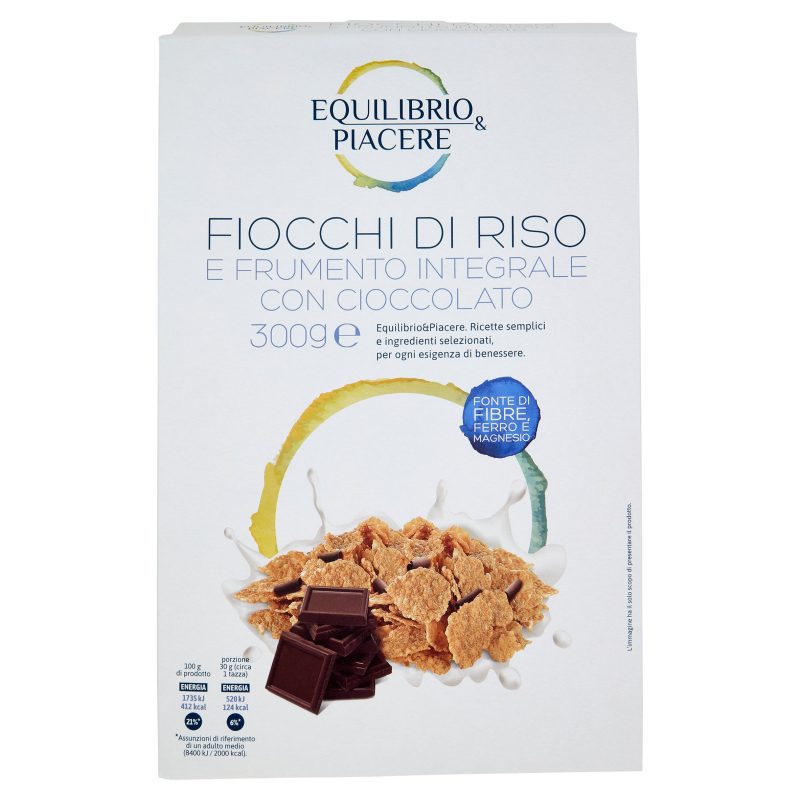 Equilibrio & Piacere Fiocchi di Riso e Frumento Integrale con Cioccolato 300 g