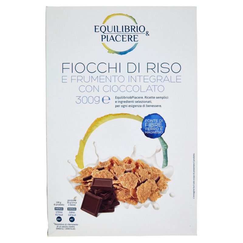 Equilibrio & Piacere Fiocchi di Riso e Frumento Integrale con Cioccolato 300 g