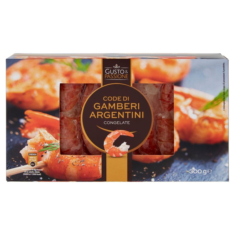 Gusto & Passione Code di Gamberi Argentini Congelate 300 g