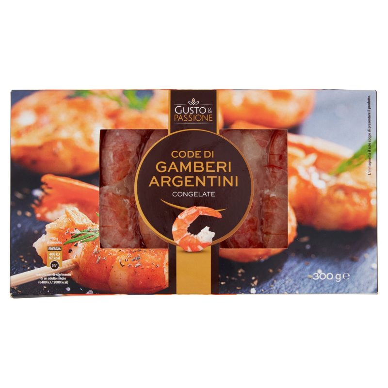 Gusto & Passione Code di Gamberi Argentini Congelate 300 g
