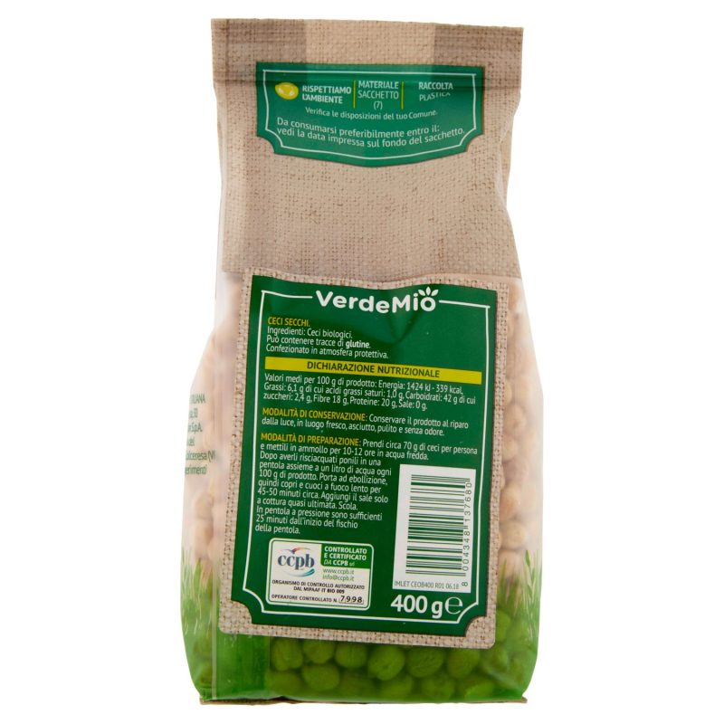 VerdeMio Ceci Secchi biologico 400 g