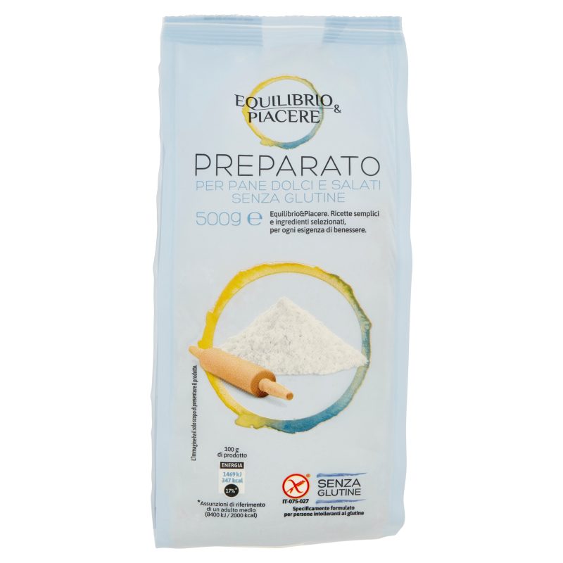 Equilibrio & Piacere Preparato per Pane Dolci e Salati Senza Glutine 500 g