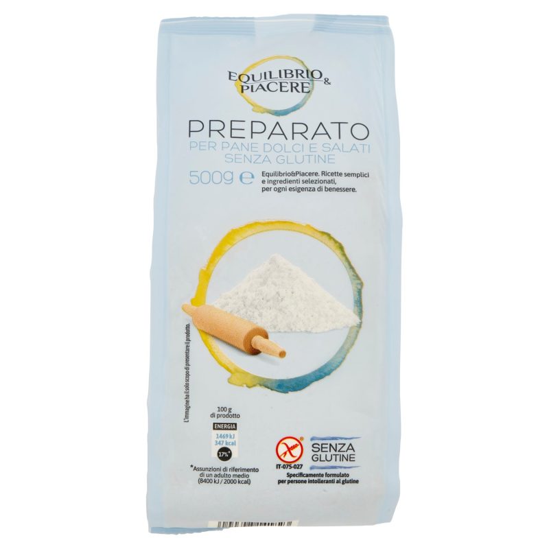 Equilibrio & Piacere Preparato per Pane Dolci e Salati Senza Glutine 500 g
