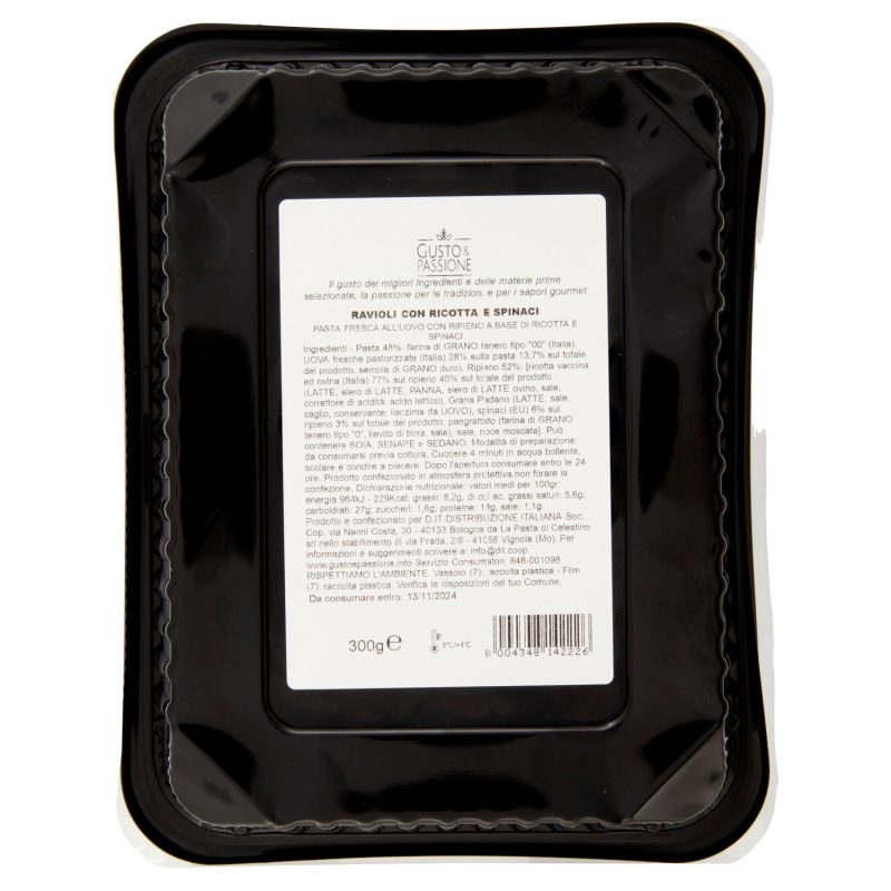 Gusto & Passione Ravioli con Ricotta e Spinaci 300 g