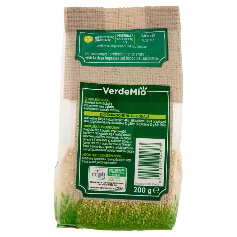 VerdeMio Quinoa Biologica biologico 200 g