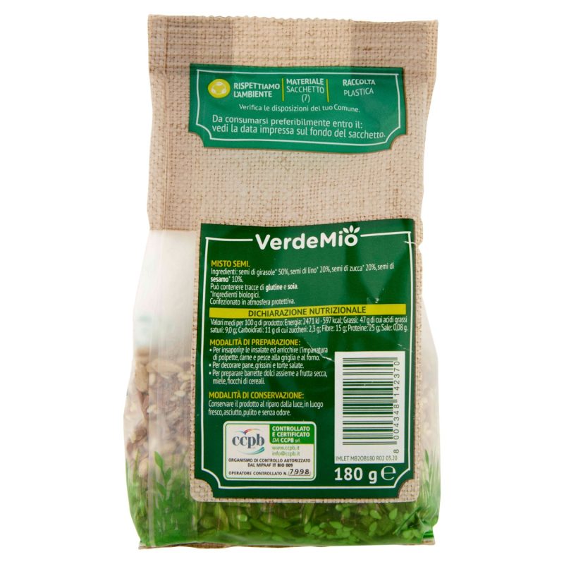 VerdeMio Mix di Semi biologico 180 g