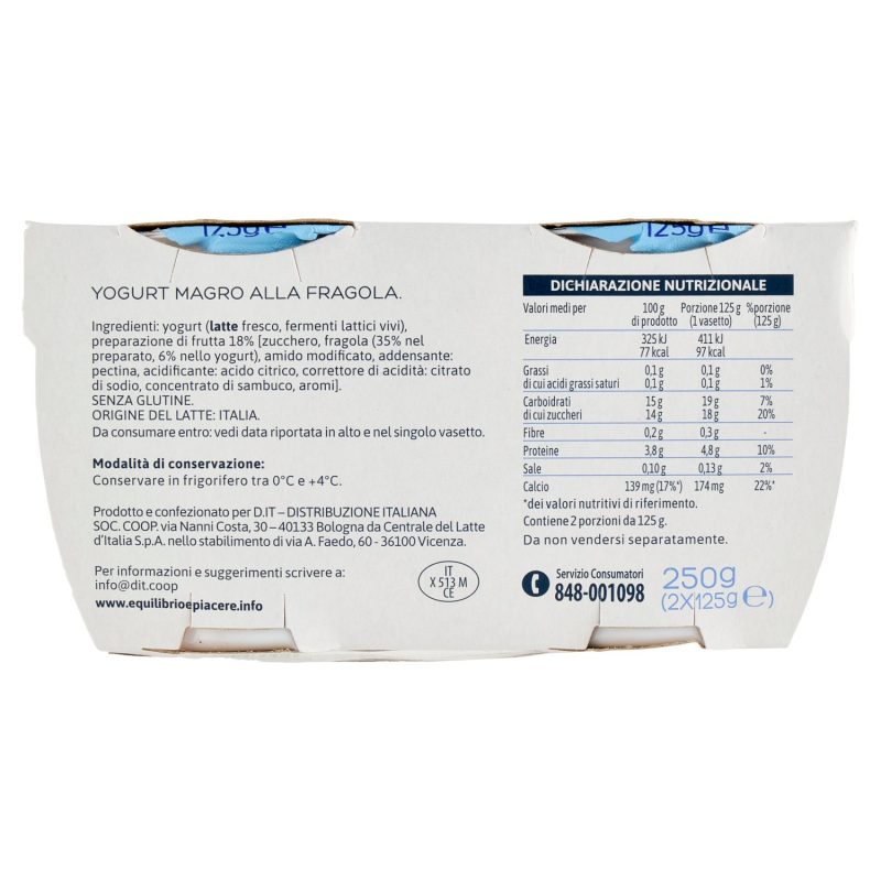 Equilibrio & Piacere Yogurt Magro alla Fragola 2 x 125 g