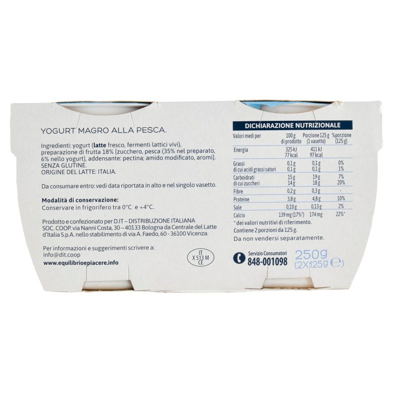Equilibrio & Piacere Yogurt Magro alla Pesca 2 x 125 g
