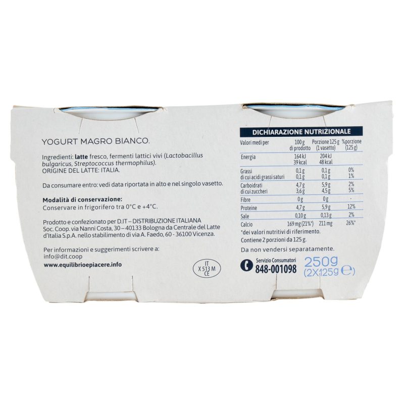 Equilibrio & Piacere Yogurt Magro Bianco 2 x 125 g