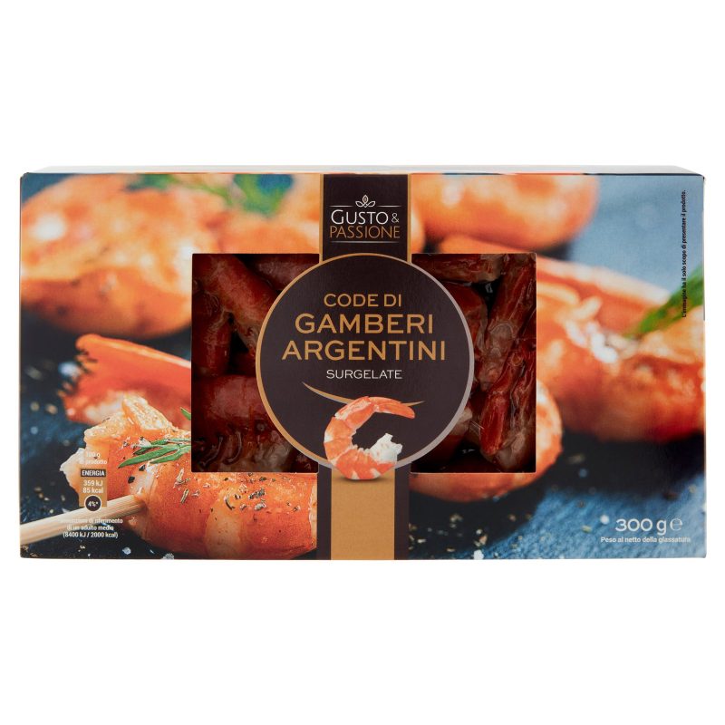 Gusto & Passione Code di Gamberi Argentini Surgelate 300 g