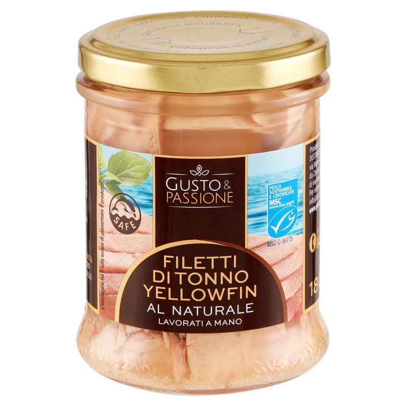 Gusto & Passione Filetti di Tonno Yellowfin al Naturale 180 g