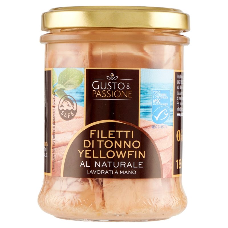 Gusto & Passione Filetti di Tonno Yellowfin al Naturale 180 g